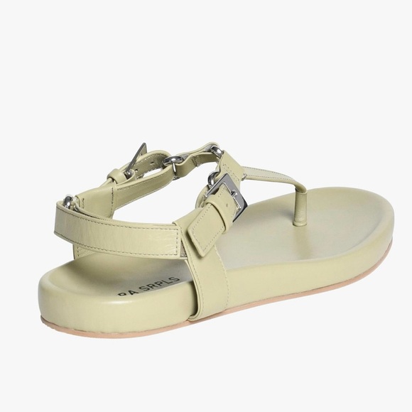 Zara NWT Leather Sandals Khaki Green - Picture 7 of 7